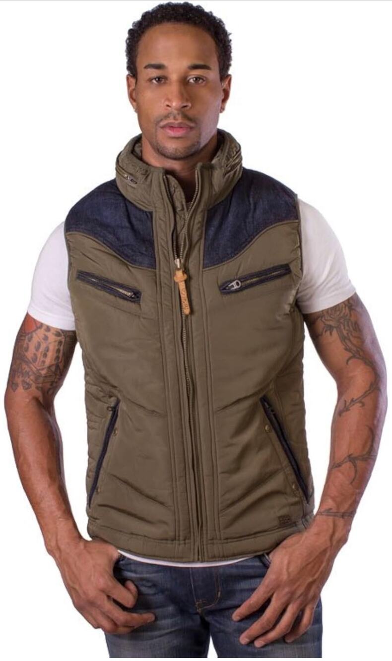 Diesel mens Wemil Techno Denim Contrast Vest, Size Medium